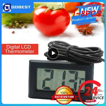 1-8 шт. Мини-ЖК-цифровой термометр с водонепроницаемым зондом, удобный датчик температуры в помещении и на улице для холодильника Холодильник