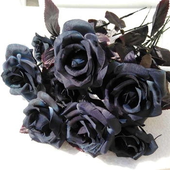 10 Цветов 36 см Искусственная Ветка розы ручной работы, Поддельный цветок, украшение для свадебного стола на Хэллоуин, украшение для букета в Саду