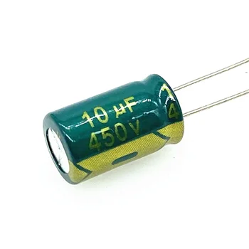10 шт./лот 10 МКФ высокочастотный низкоомный алюминиевый электролитический конденсатор 450 В 10 МКФ размер 10*17 мм 20%