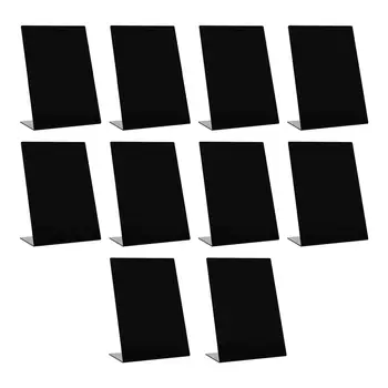 10x Мини-вывески на досках L-образный декор для свадебной вечеринки, черные метки на доске, стираемые маленькие вывески на доске объявлений для классной доски