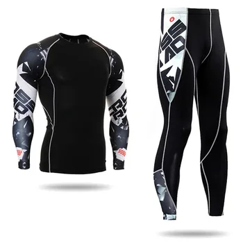 2023 Евроамериканская футболка, спортивные брюки, быстросохнущая облегающая одежда, одежда для тренировок с длинным рукавом, мужской спортивный костюм для фитнеса