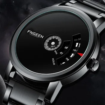 2023 Новые модные мужские часы Wormhole, роскошные водонепроницаемые черные часы из нержавеющей стали, креативная концепция, спортивные кварцевые повседневные наручные часы