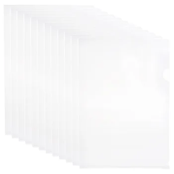 20шт Прозрачная папка для документов L-образный размер Пластиковая папка для безопасного копирования проекта Карманное письмо Формата А4 Прозрачный белый цвет