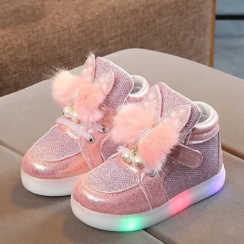 21-30 Детские кроссовки со светодиодной подсветкой для девочек, светящаяся детская обувь для девочек, светящиеся кроссовки для девочек, Детская обувь с подсветкой на подошве