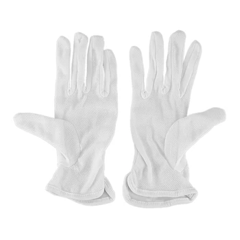 4 пары защитных противоскользящих белых хлопчатобумажных рабочих перчаток для вождения
