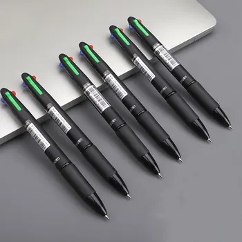 6шт Многоцветная Ручка Fine Point 4 в 1 Красочная Выдвижная Ручка Для Студентов, Школьная Многофункциональная Шариковая Ручка