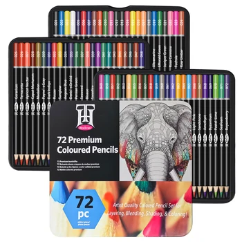 72 цветных карандаша премиум-класса, художественные принадлежности, набор цветных карандашей 72 цвета, железная подарочная коробка для взрослых художников, раскрашивающих и рисующих