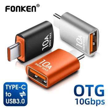 FONKEN USB 3.0 Type-C Адаптер Для Передачи Данных Type C OTG USB C Конвертер между Мужчинами и Женщинами Для Macbook Xiaomi Samsung Быстрый Разъем OTG