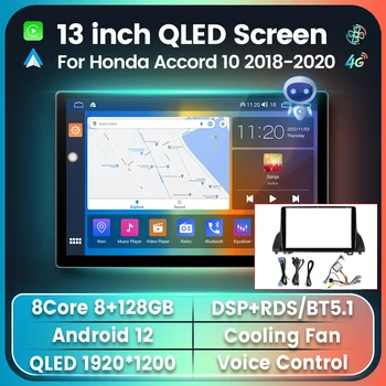 M6 MAX 13 дюймов 2000X1200 Большой Экран Android 12 Автомагнитола Для Honda Accord 10 2018-2021 2022 Мультимедийный Плеер 2 DIN DSP Carplay