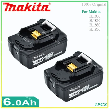 Makita 100% оригинальный 18V 6000mAh литий-ионный перезаряжаемый электроинструмент Makita 18V сменный аккумулятор BL1860 BL1830 BL1850 BL1860B