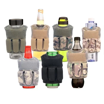 Molle Жилет Персональный набор для напитков с бутылкой, Регулируемый плечевой ремень, уличные военные мини-сумки для напитков, тактические сумки для пивных бутылок
