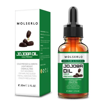MOLSERLO Сделайте кожу мягкой и эластичной с органическим эфирным маслом жожоба - идеально подходит для увлажнения лица, тела и волос