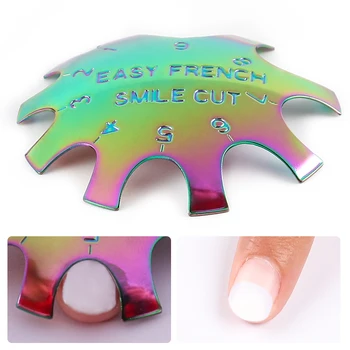 Nail Easy French Edge Металлический Триммер для стрижки ногтей Инструменты для укладки Гель для ногтей Easy French Trim Линия улыбки Инструменты для шаблонов ногтей