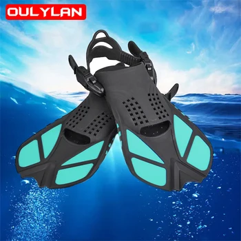 Oulylan Противоскользящие ласты для плавания с маской и трубкой для женщин и мужчин Водные виды спорта Удобные Регулируемые тренировочные ласты для ног