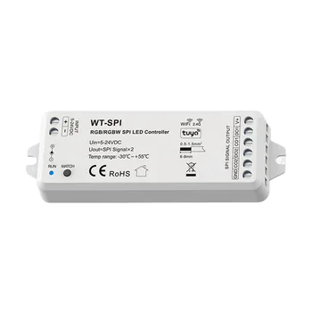 WT-SPI 2.4G RF беспроводной контроллер RGB/RGBW светодиодной ленты SPI выходной сигнал Tuya APP Voice controller для RGB /RGBW светодиодной ленты DC5-24V