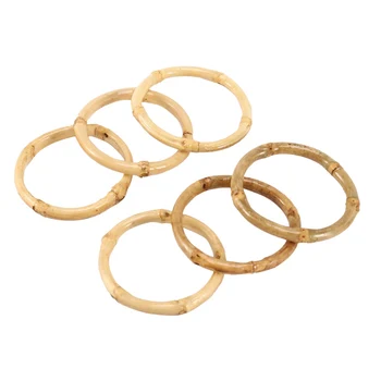 Бамбуковое кольцо для салфеток ручной работы, натуральные держатели для салфеток в деревенском стиле, натуральные кольца для салфетниц, настольные украшения, набор из 6