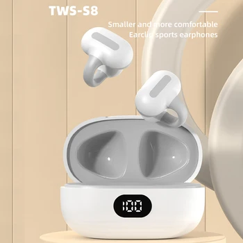 Беспроводная клипса для ушей Наушники с костной проводимостью Цифровой дисплей Fones Bluetooth Наушники с клипсой для ушей наушники-вкладыши с микрофоном