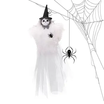 Декор в виде страшного призрака, черно-белая подвеска в виде шляпы Ведьмы, реквизит, Дизайн шнурков, украшения на Хэллоуин для входной двери, окна, дерева на крыльце
