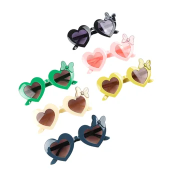 Детские Солнцезащитные очки для маленьких мальчиков и девочек, пляжные очки с защитой от ультрафиолета, бантик в форме сердца, солнцезащитные очки UV400 для защиты от солнца на открытом воздухе, Детские очки