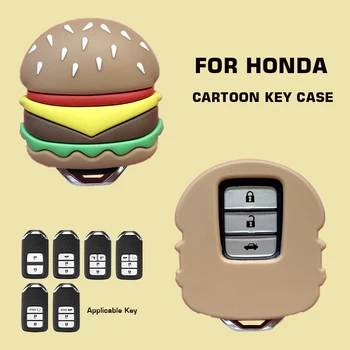 Дизайн Гамбургера Чехол Для Ключей От Автомобиля Honda Vezel City Civic BR-V HR-VCRV Pilot Accord Jazz Jade Crider Odyssey Аксессуары В Подарок
