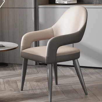 Дизайнерские современные обеденные стулья Европейские обеденные стулья из водонепроницаемой кожи Эргономичная кухонная мебель Muebles Para El Hogar
