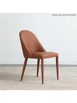Дизайнерский легкий роскошный обеденный стул высокого класса, современный простой бытовой стул для итальянского ресторана Nordic net red с мягкой спинкой из крайней плоти