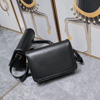 Женская сумка-мессенджер, Высококачественная Женская сумка через плечо, рабочая маленькая квадратная сумка, молодежная повседневная сумка, прочная черная сумка из натуральной кожи