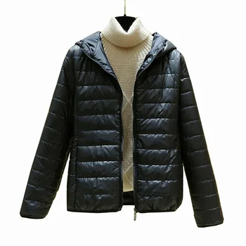 Зимняя хлопковая куртка с капюшоном, женские модные пальто на молнии с длинными рукавами, черные повседневные куртки, новинка 2023 года