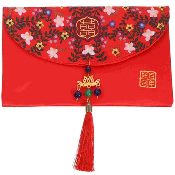Карманный кошелек Подарочный пакет Свадебный денежный конверт Пакет Красные Принадлежности для декора Ткань Хун Бао Китайский