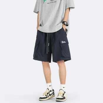 Комбинезон в американском стиле с несколькими карманами, Шорты, летние студенческие Функциональные Свободные повседневные уличные пятиточечные брюки, мужская спортивная одежда