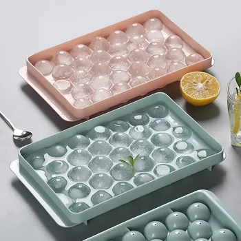 Креативный Круглый лоток для кубиков льда с крышкой, Пластиковая форма для кубиков льда, Холодильник, Сферическая коробка для льда, Большая форма для льда, Коробка для льда, Кухонные инструменты