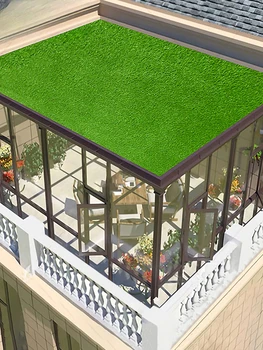 Крыша с искусственным газоном, люк, теплоизоляционная крыша, козырек на крыше, солнцезащитная сетка, искусственный пластиковый газон