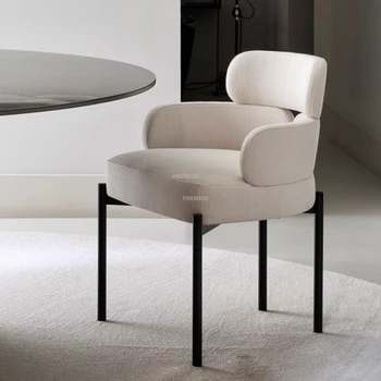 Легкие обеденные стулья из роскошной ткани, мебель для домашней столовой, современный стул с простой спинкой для кухни, дизайнерское повседневное кресло для макияжа