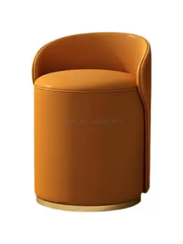 Легкий роскошный туалетный стул в скандинавском стиле, простой стул для макияжа, спальня, маленькая квартира, бытовая кожа со спинкой, чистый красный макияж