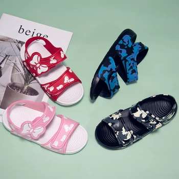летние новые детские сандалии, обувь для малышей, пляжная обувь для девочек, нескользящая мягкая подошва, спортивные сандалии для мальчиков, досуг 22-31
