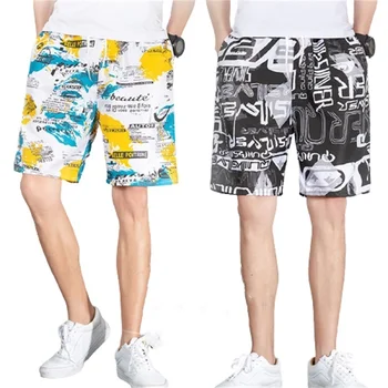 Лето 2023, мужские шорты, шорты в пляжном стиле, Дышащие Удобные быстросохнущие Свободные Повседневные шорты с Гавайским принтом, Мужской размер