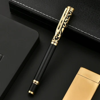 Металлическая Ручка для подписи, Многоразовая Шариковая Ручка, Черные Чернила для Офиса, Женщины, Мужчины D5QC