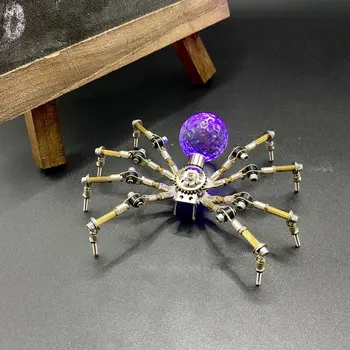 Механическое насекомое в стиле стимпанк, светящийся паук, Цельнометаллические поделки ручной работы, украшения для дома - Готовый продукт