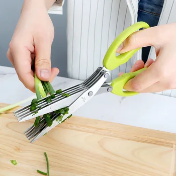 Многофункциональные кухонные ножницы из нержавеющей стали в 3/5 слоев, для измельчения перца, для нарезки зеленого лука, для умывания, инструмент для приготовления пищи