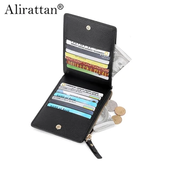 Модная складная сумка для карт Alirattan Zero Wallet, женский кожаный кошелек на молнии, маленький и тонкий женский короткий