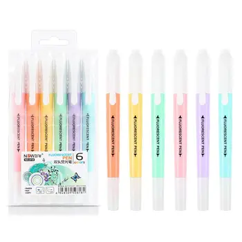 Набор маркеров 6 цветов, флуоресцентные фломастеры, быстросохнущие ручки для студентов и преподавателей U4LD