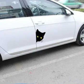 Наклейка на дверь с кошкой, наклейка на царапины, водонепроницаемая светоотражающая наклейка на автомобиль, наклейка на дверной шов, наклейка на автомобиль с кошкой, принадлежности для автомобилей