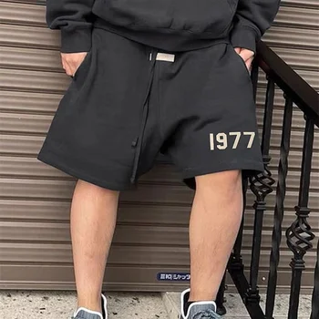 Новые летние мужские шорты 2023, уличная одежда, уличные и женские повседневные пятиточечные брюки, Хлопковый принт, Номер 1977