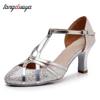 Новые туфли для латиноамериканских танцев для женщин / дам / девочек, туфли для бальных танцев с шестом для танго на каблуке 5,5 / 7,5 см