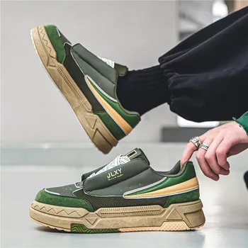 Новый дизайн, модные дизайнерские кроссовки для мужчин, удобные дышащие кроссовки на платформе, мужская повседневная обувь для скейтборда на шнуровке