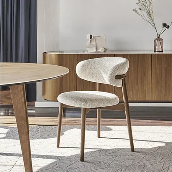 Обеденные стулья в скандинавском стиле, модная простая столовая скамейка из ткани, гостиничный светильник, роскошная домашняя кухня со спинкой, мягкий табурет