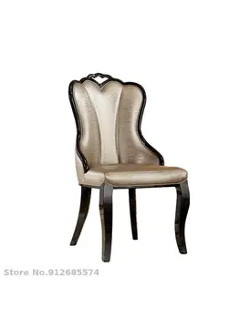 Обеденный стул в европейском стиле, белый Минималистичный постмодернистский ресторан, модная мягкая сумка, кресло для отдыха в отеле, Корейская искусственная кожа, одноцветное изделие