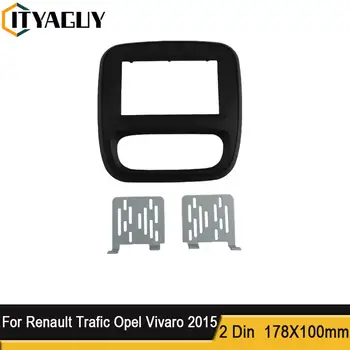 Панель автомагнитолы с двойным DIN для Renault Trafic Opel Vivaro 2015 года выпуска и выше, DVD-панель, комплект для приборной панели, установка стереосистемы, панель приборной панели