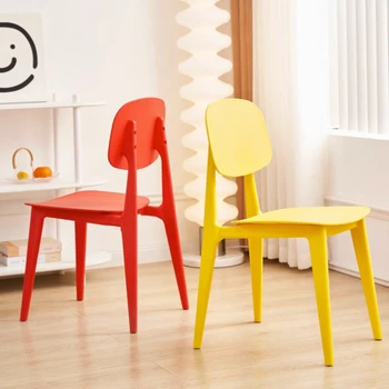 Пластиковые Домашние обеденные стулья INS Nordic Macaron, табурет со спинкой, Современный офисный стул для макияжа, мебель для гостиной