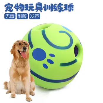 Прочный мяч для Дрессировки домашних животных, Забавный звук, Интерактивные Игрушки для собак, Эластичные Игрушки для чистки зубов, Шарики разного Размера, Аксессуары для жевания домашних собак.
